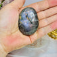 Labradorite Palm Stone with Purple Flash