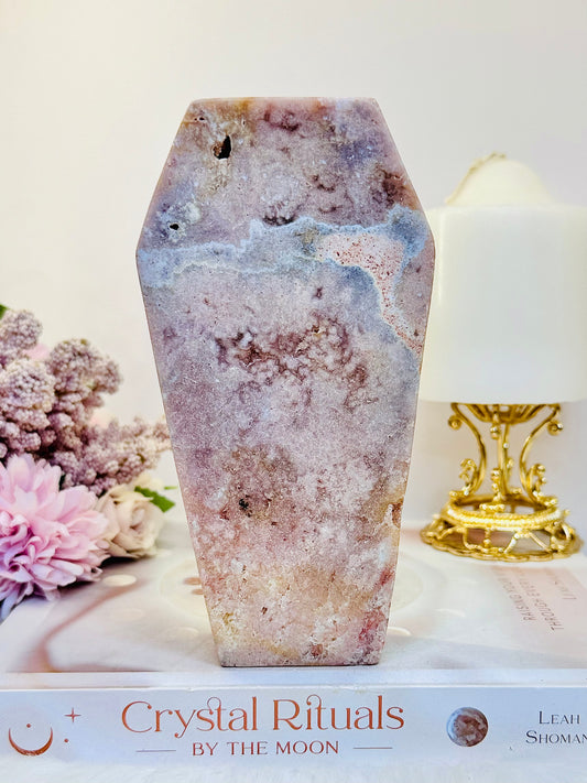 Gorgeous Large Chunky Pink Amethyst 15.5cm 685gram Carved Coffin