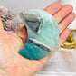 Sky Blue Quartz Carved Moon On Stand 8cm