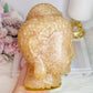 Huge 1.39KG Resin Rose Quartz Filled Buddha Head