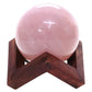 Large Rose Quartz Sphere 1.3KG On Timber Stand