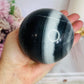 Natural Large Tai Chi Stone (White Quartz & Black Jasper) Sphere On Stand 895grams