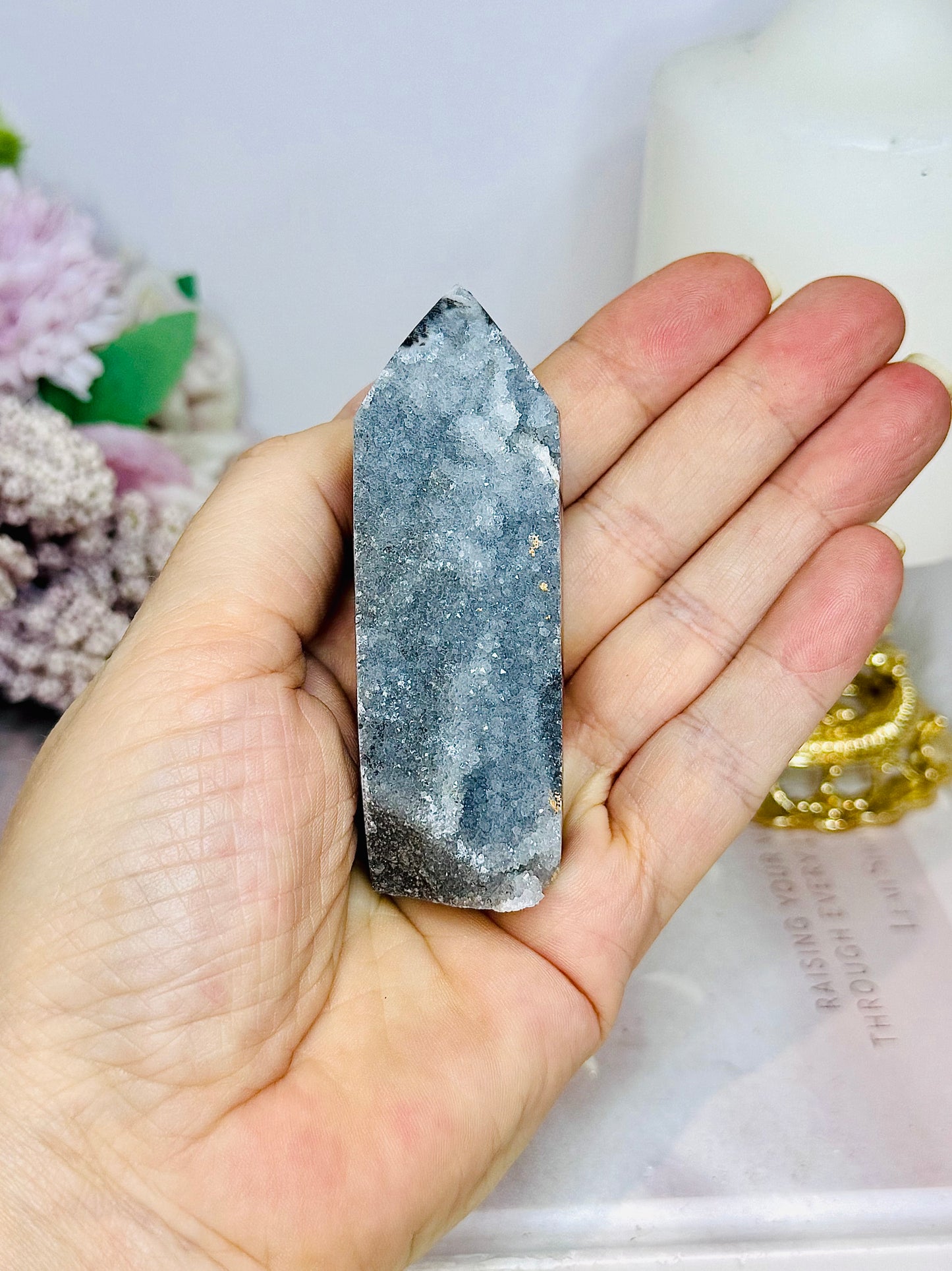 Druzy Black Sphalerite Tower 7.5cm