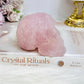 Large Rose Quartz Filigree Skull 8.5cm 407g