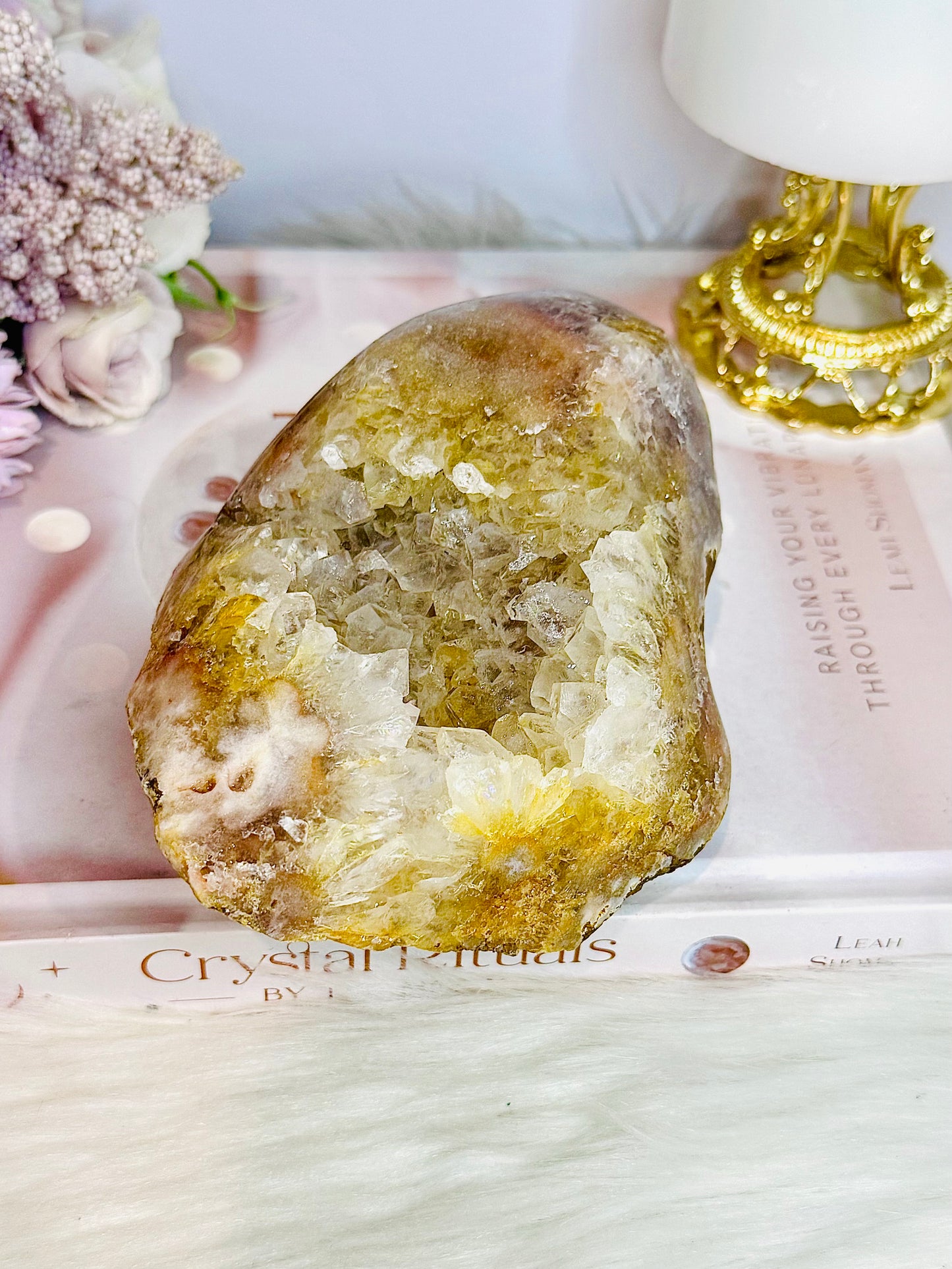 Large Natural 13cm 691 Pink Amethyst Druzy Freeform