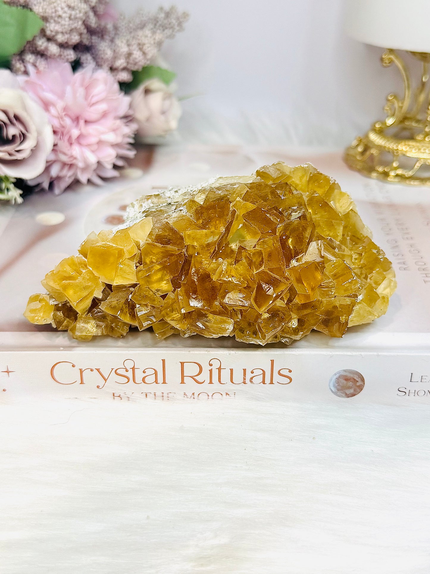 Cubed Yellow Calcite Specimen 12.5cm 351g