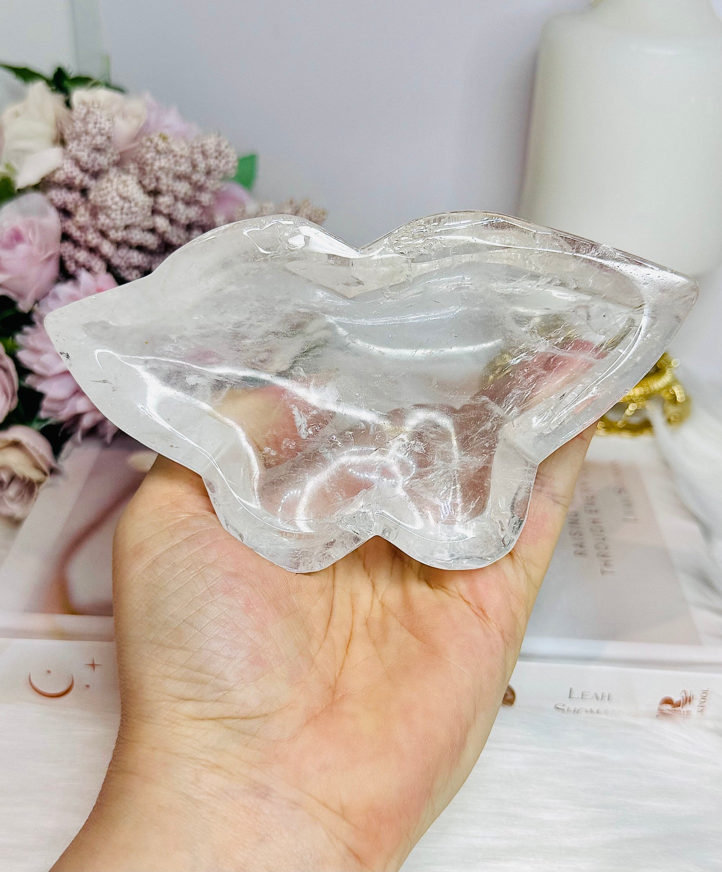 Chunky Clear Quartz Butterfly Bowl 13.5cm 317g