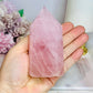 High Grade Rose Quartz Tower 329g