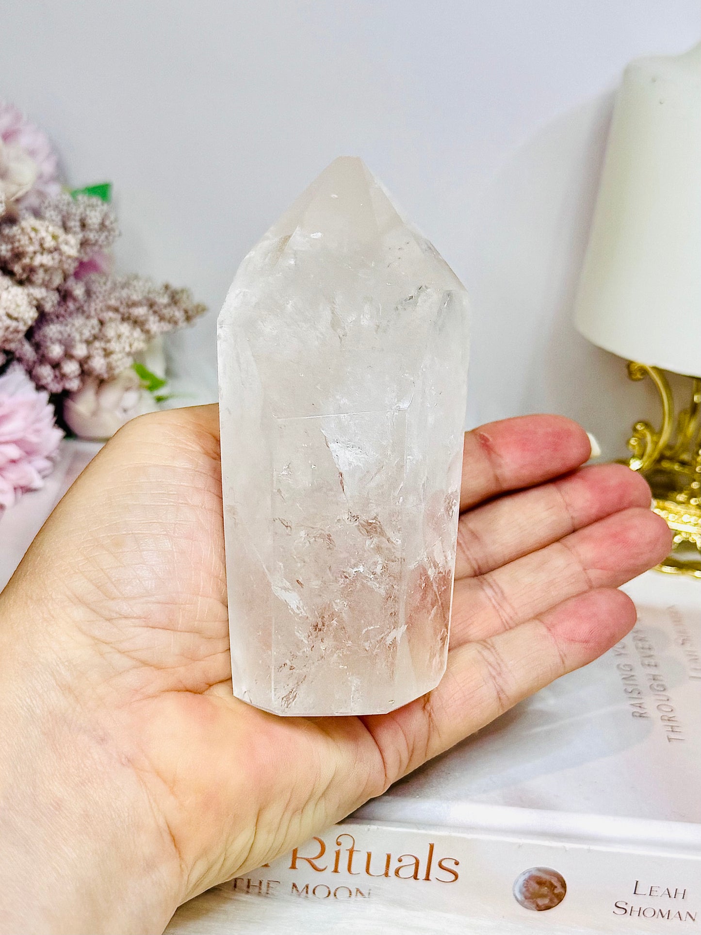 Chunky Clear Quartz Tower with Rainbows 11.5cm 369g