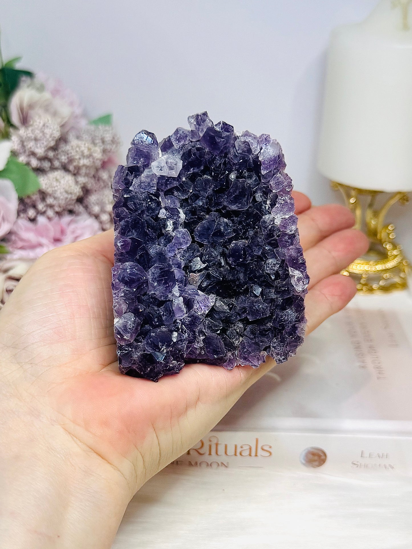 Amethyst Base Cut Cluster 370g 7.5cm