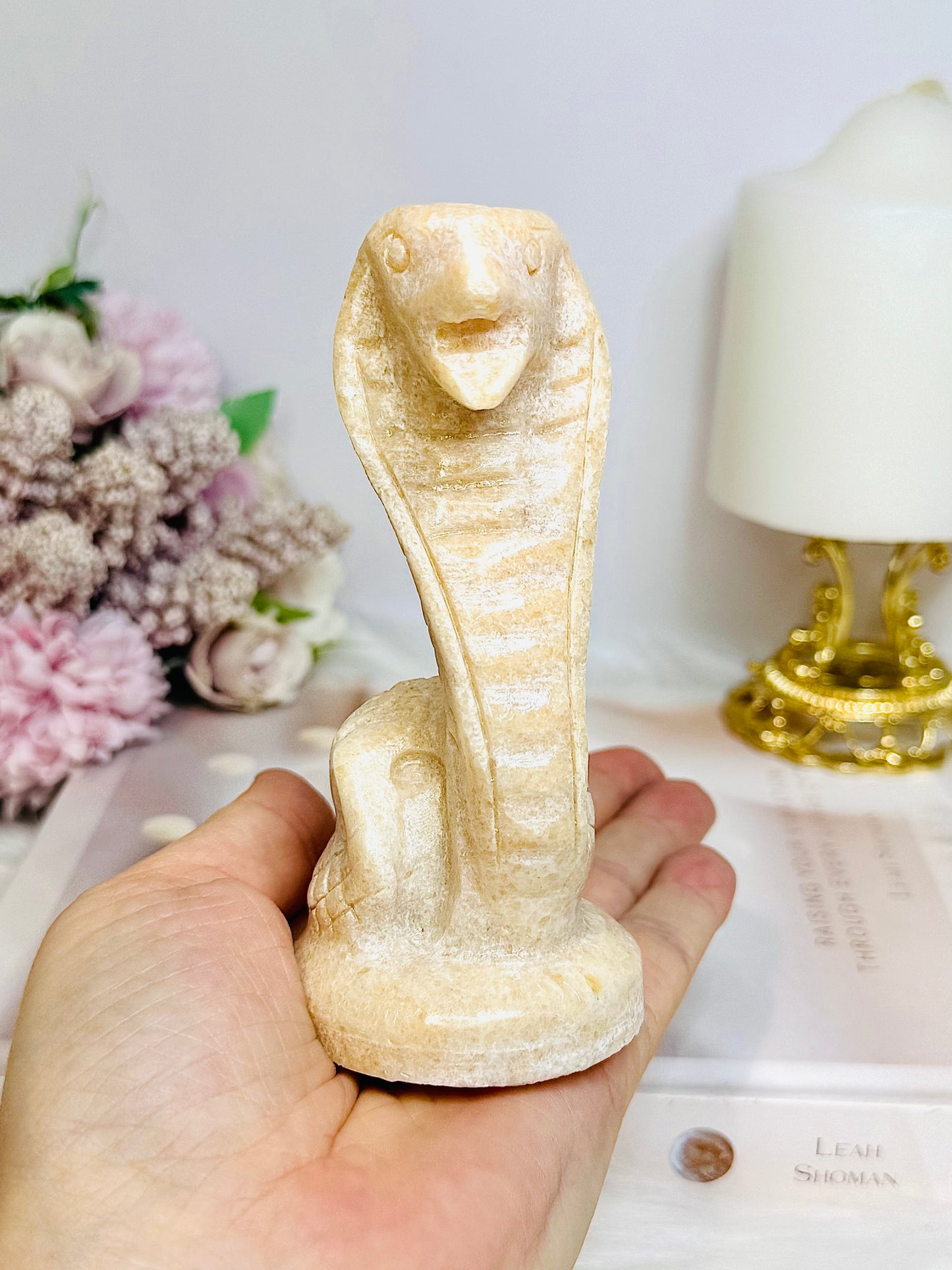 Large Jade Cobra Snake 12cm