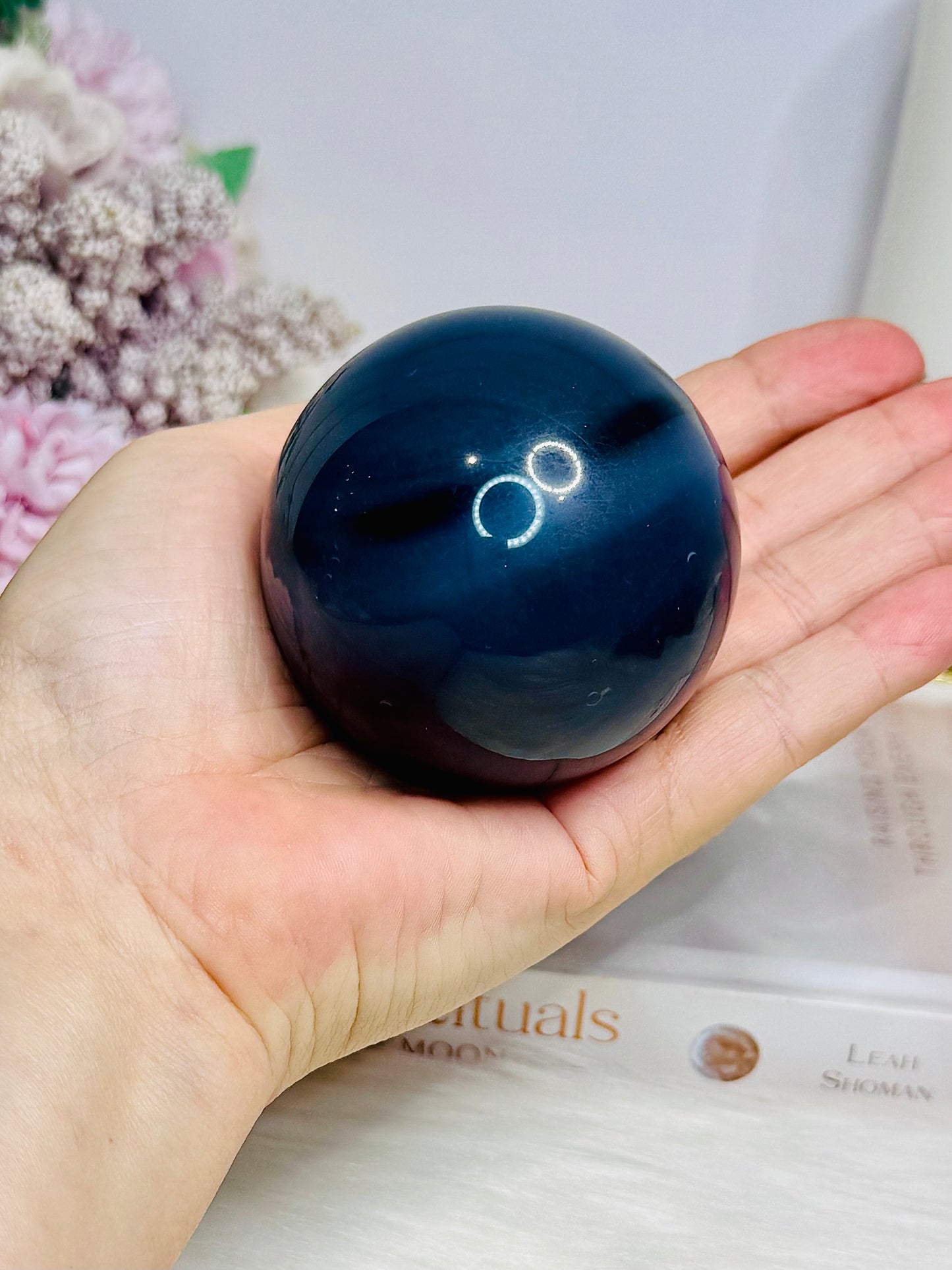 Large Agate Sphere on Stand 327g