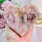 FABULOUS High Grade Pink Amethyst Carved Chunky Heart From Brazil with Incredible Crystallisation 558grams