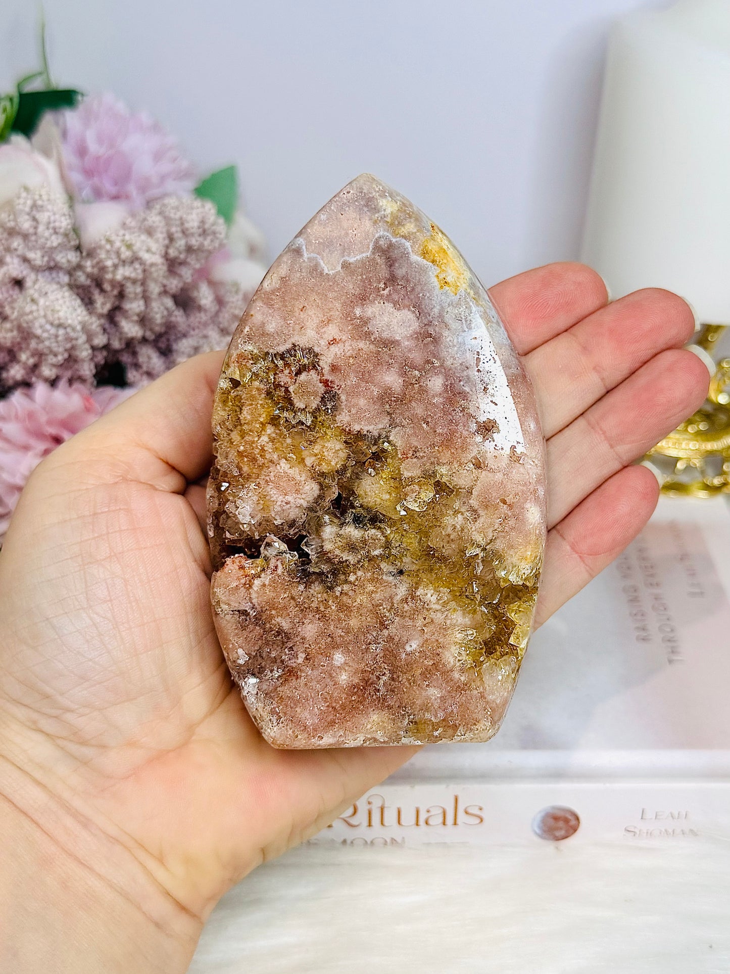 Chunky Druzy Pink Amethyst Flame 12cm