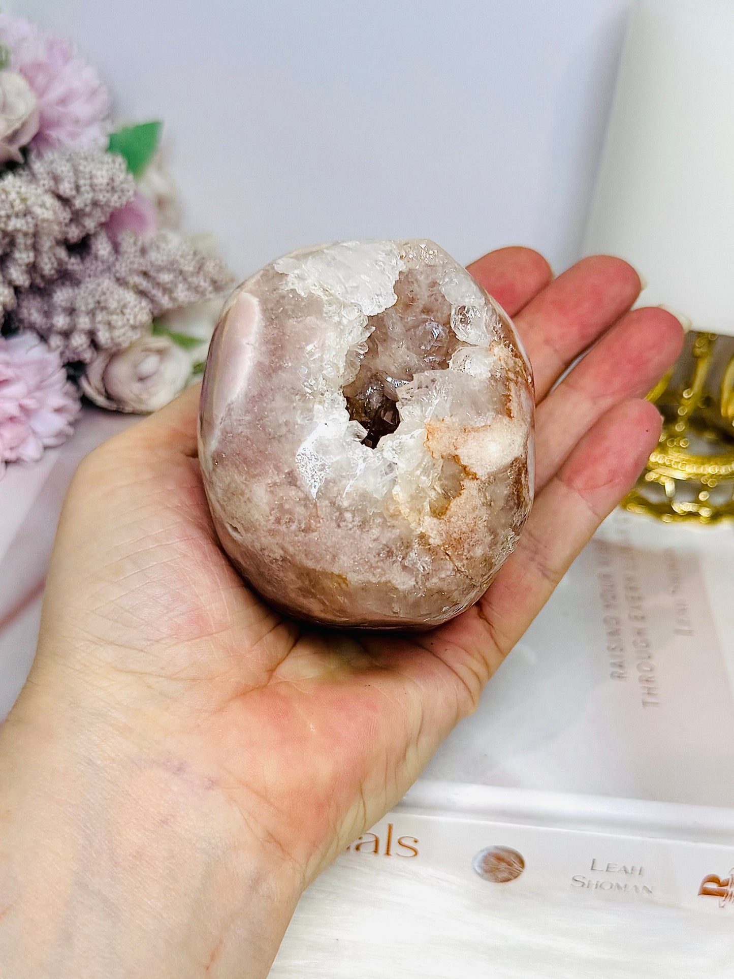 Natural Pink Amethyst Druzy Freeform 451g 7cm