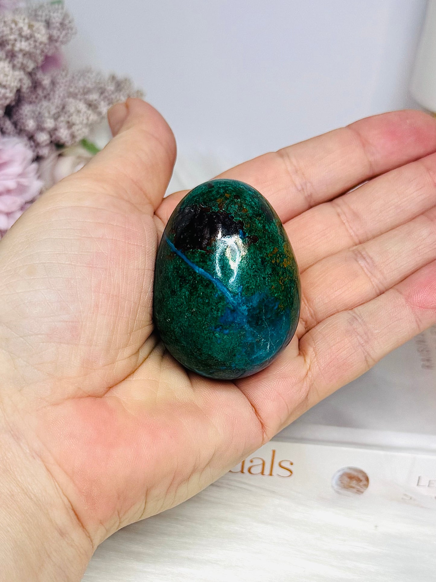 Chrysocolla Egg on Stand 5cm 100g