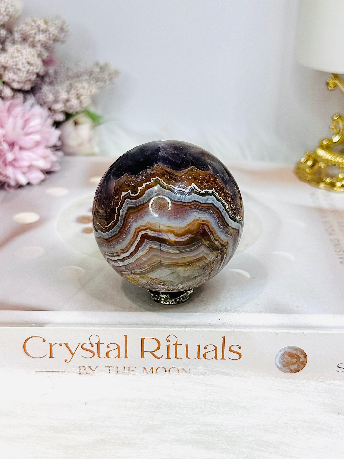 Amethyst X Mexican Crazy Lace Sphere On Stand 228g