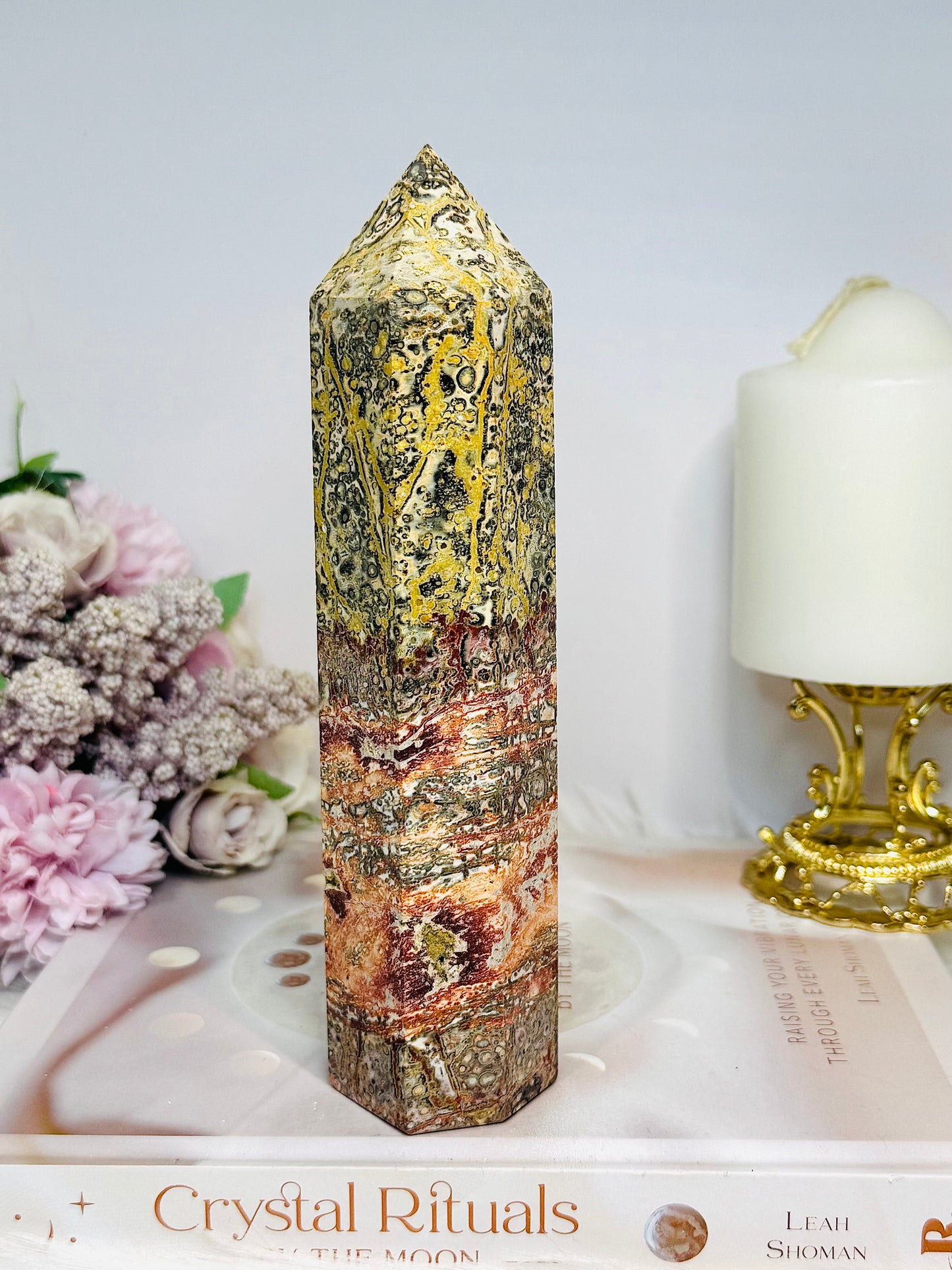 Large Leopard Skin Jasper Chunky Tower 18cm