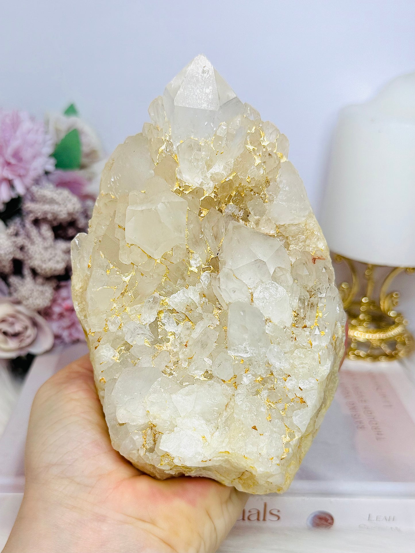 ⚜️ SALE ⚜️ Natural Large Celestial Quartz | Pineapple Quartz Cluster 14cm 1.29KG