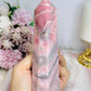 Natural Pink Opal Carved Tower 15cm