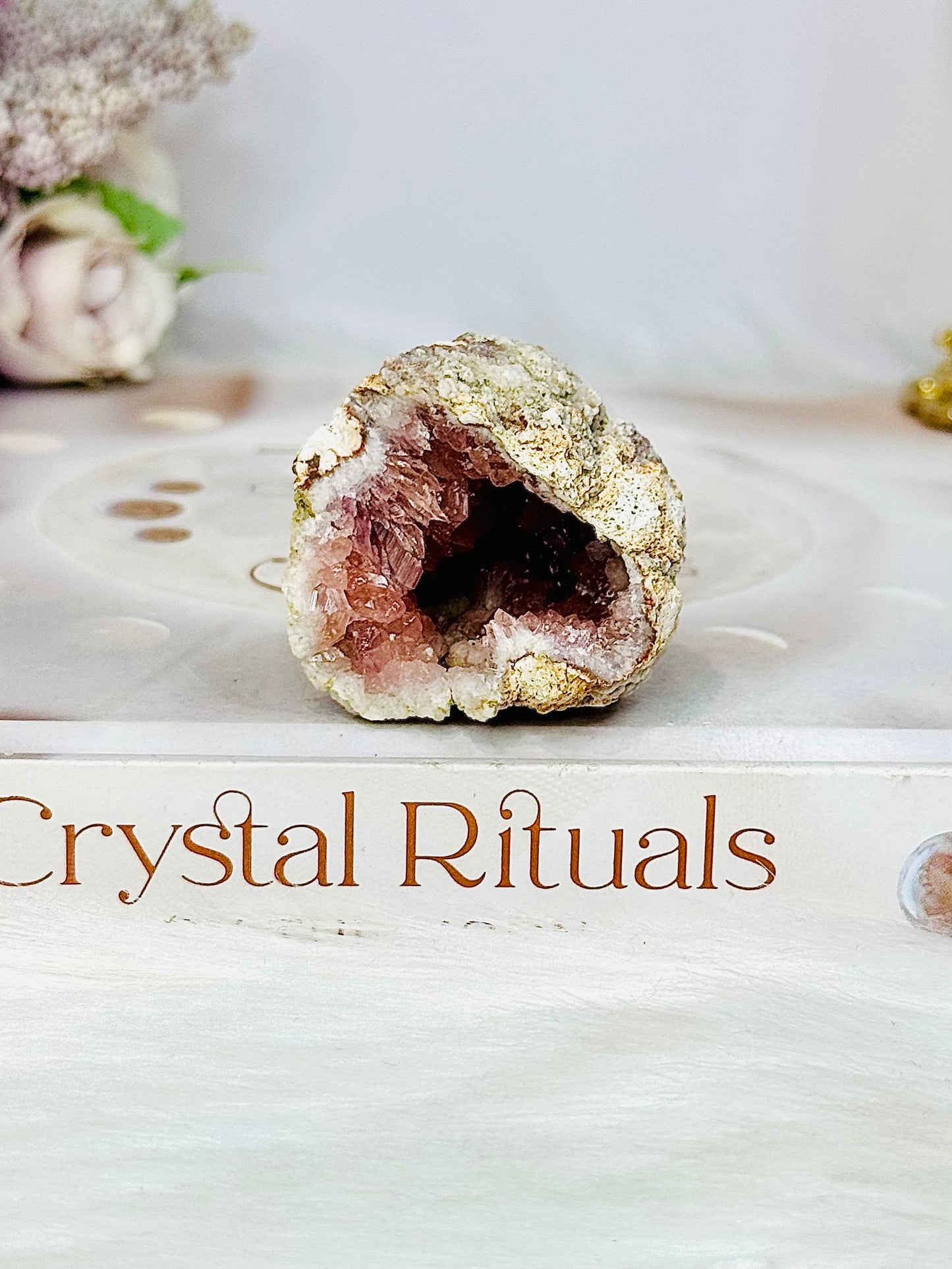 Pink Amethyst Druzy Geode 49g