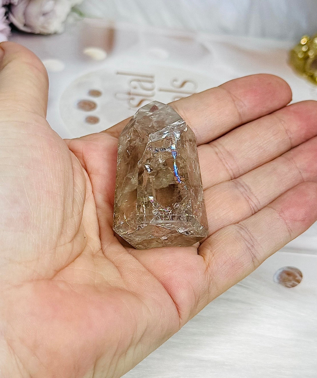 Cracked Smokey Quartz Tower 5cm
