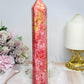 Rare Large Thulite Tower with Epidote Inclusions 20cm (Rich in colour)