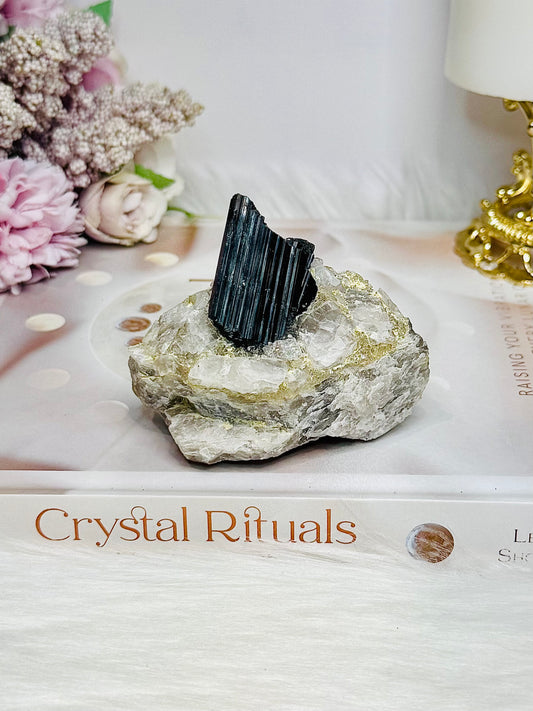 Natural Large Black Tourmaline on Matrix 201g