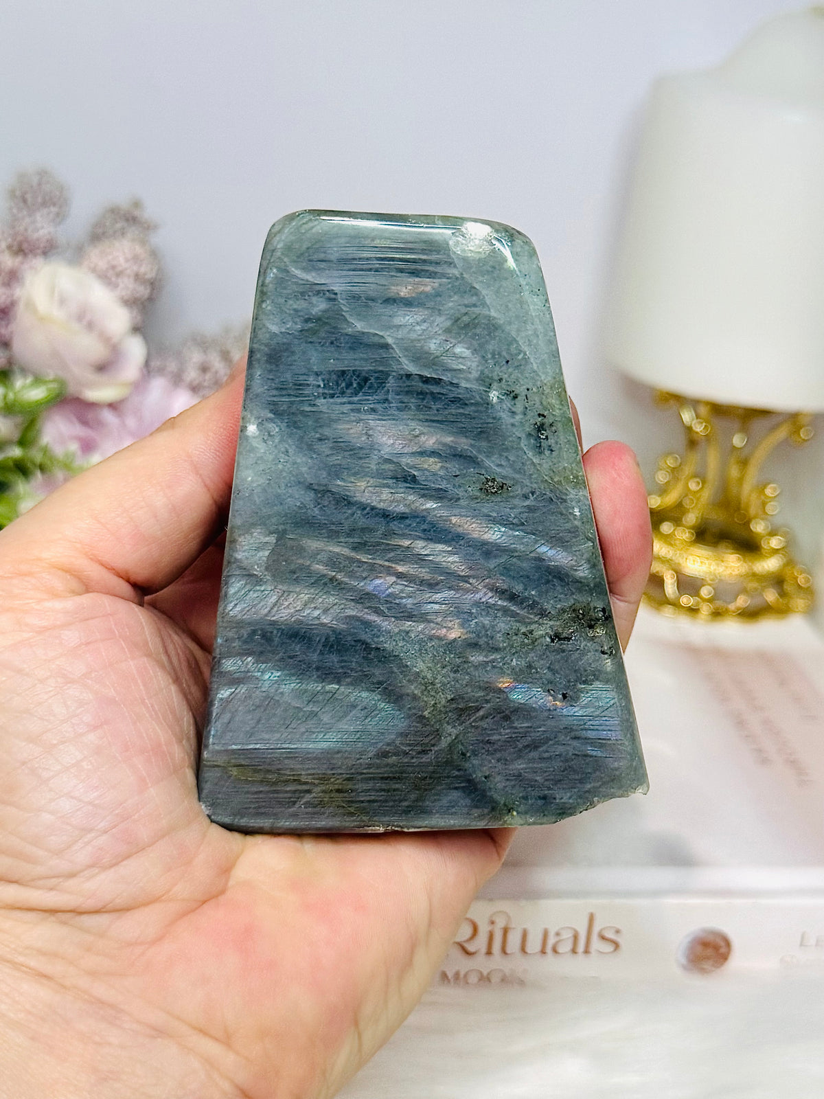 Labradorite Freeform with Lilac Flash 9.5cm 281g ~ Reduced as damaged