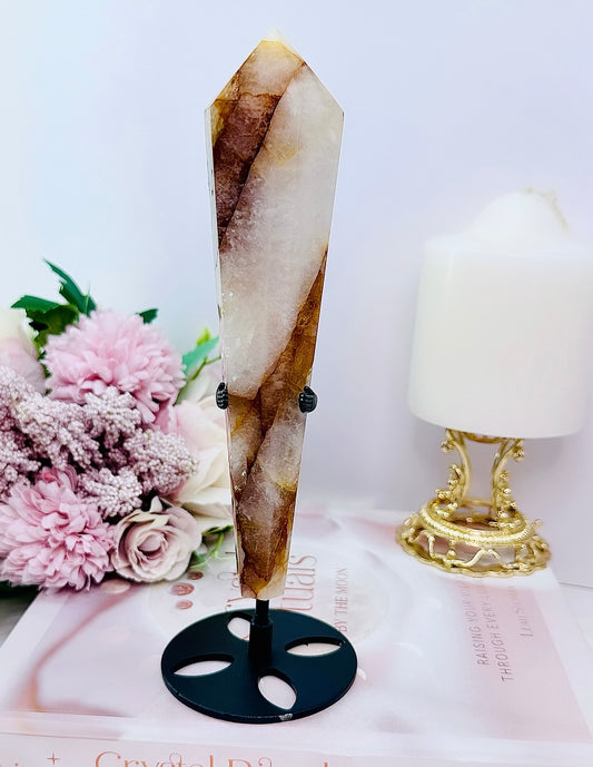 Absolutely Gorgeous Large 21cm Golden Healer Wand | Tower On Stand