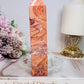 High Grade Large 14.5cm Pink Cotton Candy Agate Tower