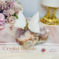 Chunky Pink Amethyst Cluster with White Jade Butterfly