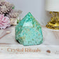 A Rare Stone ~ Chunky Natural Inca Turquoise Carved Freeform | Tower 8cm 313g