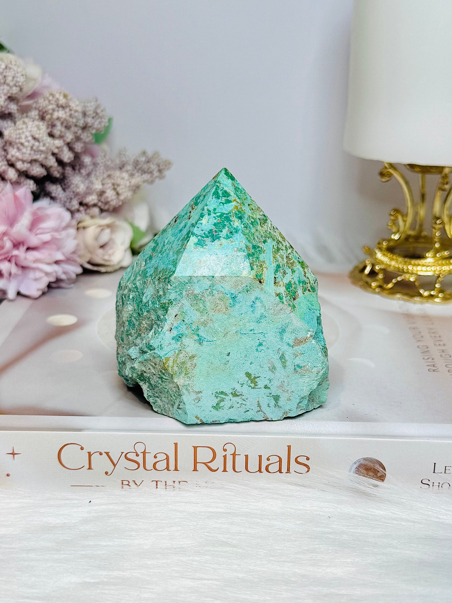 A Rare Stone ~ Chunky Natural Inca Turquoise Carved Freeform | Tower 8cm 313g