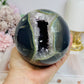 High Grade Huge Amethyst Druzy Agate Sphere on Stand 934g