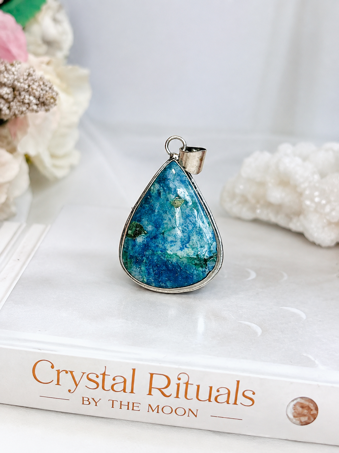 Chrysocolla Silver Pendant