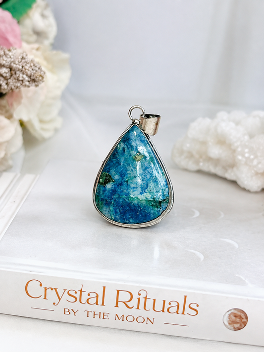 Chrysocolla Silver Pendant