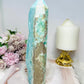 Large Blue Hemimorphite Druzy Tower 21cm