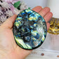 Labradorite Carved Bumble Bee on Honeycomb On Stand 9.5cm