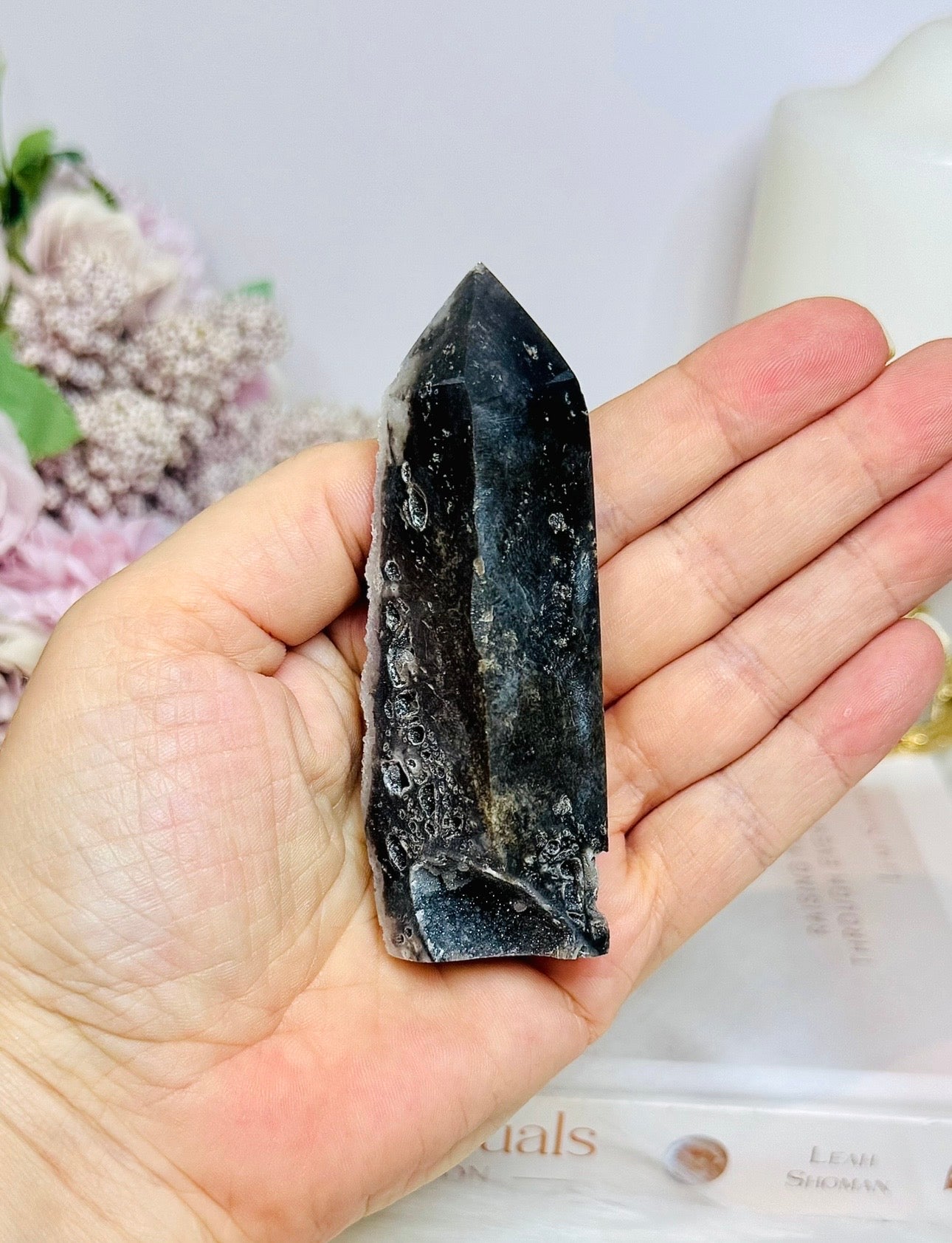 Black Druzy Sphalerite Tower 9.5cm
