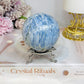 Blue Kyanite Sphere on Stand 485g On Stand