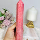 Large Thulite Tower with Epidote Inclusions 20cm