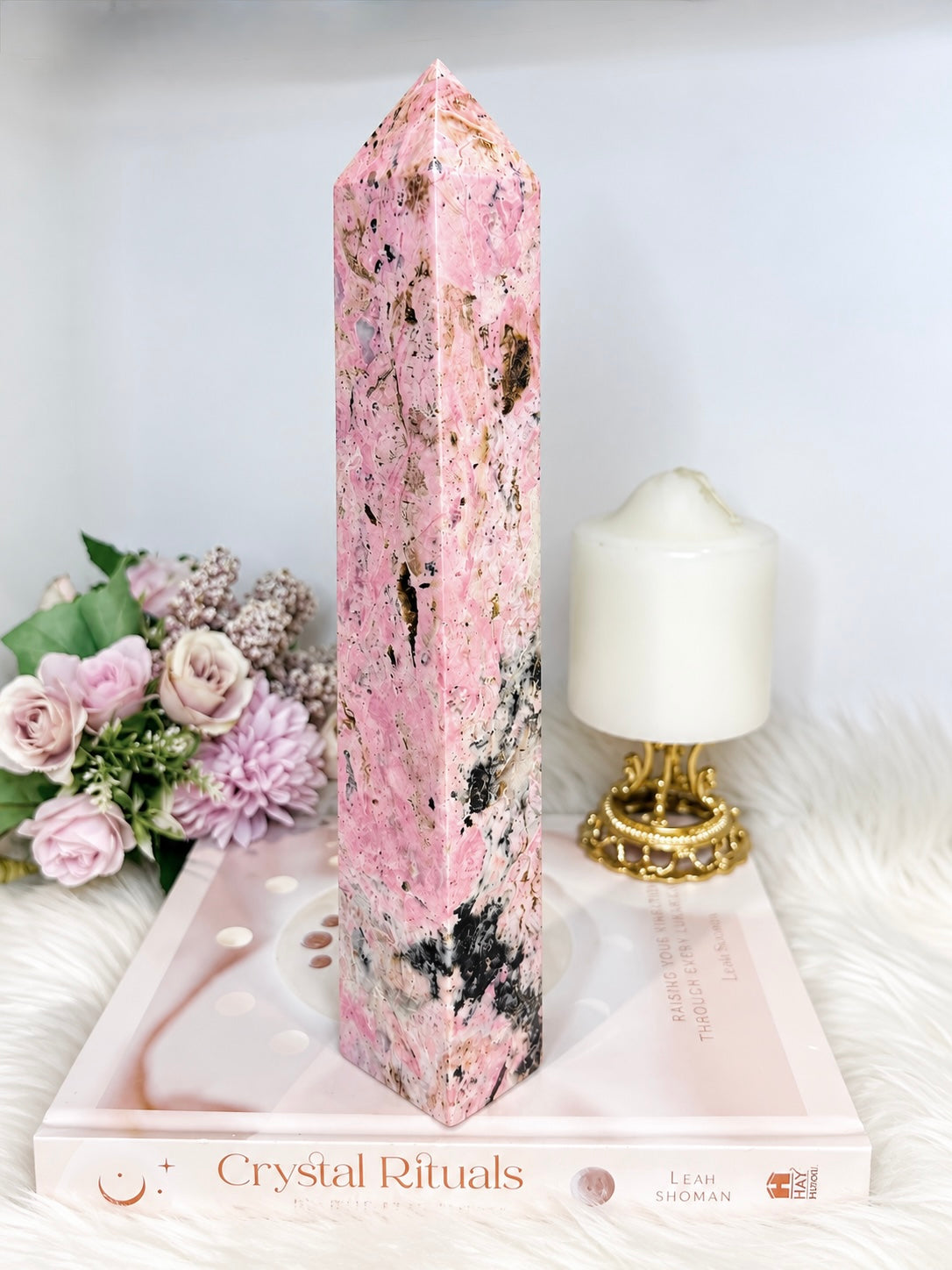 Huge Pink Peruvian Rhodochrosite Tower 27.5cm 1.2KG