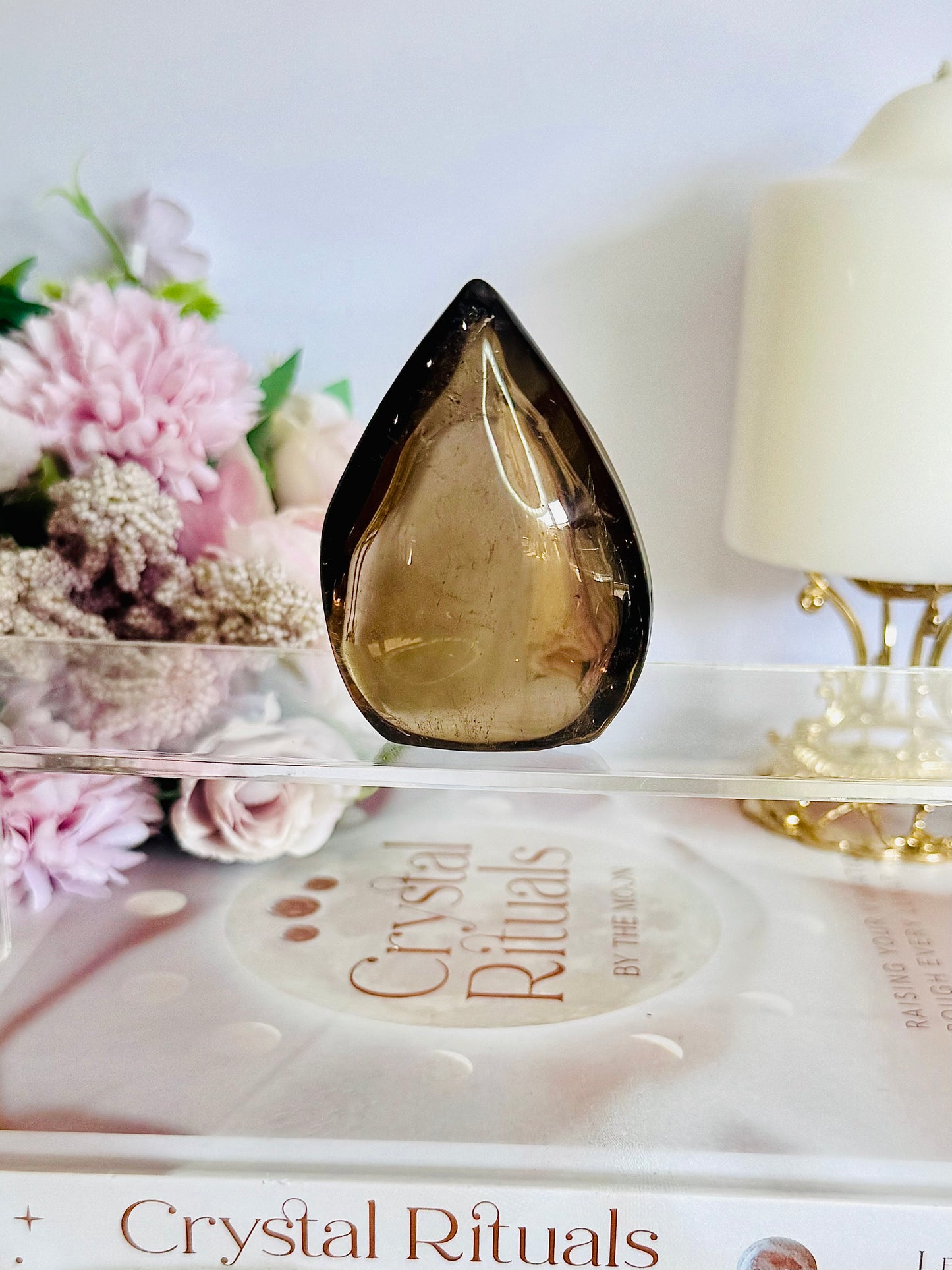 Stunning Smokey Quartz Carved Puffy Flame | Freeform