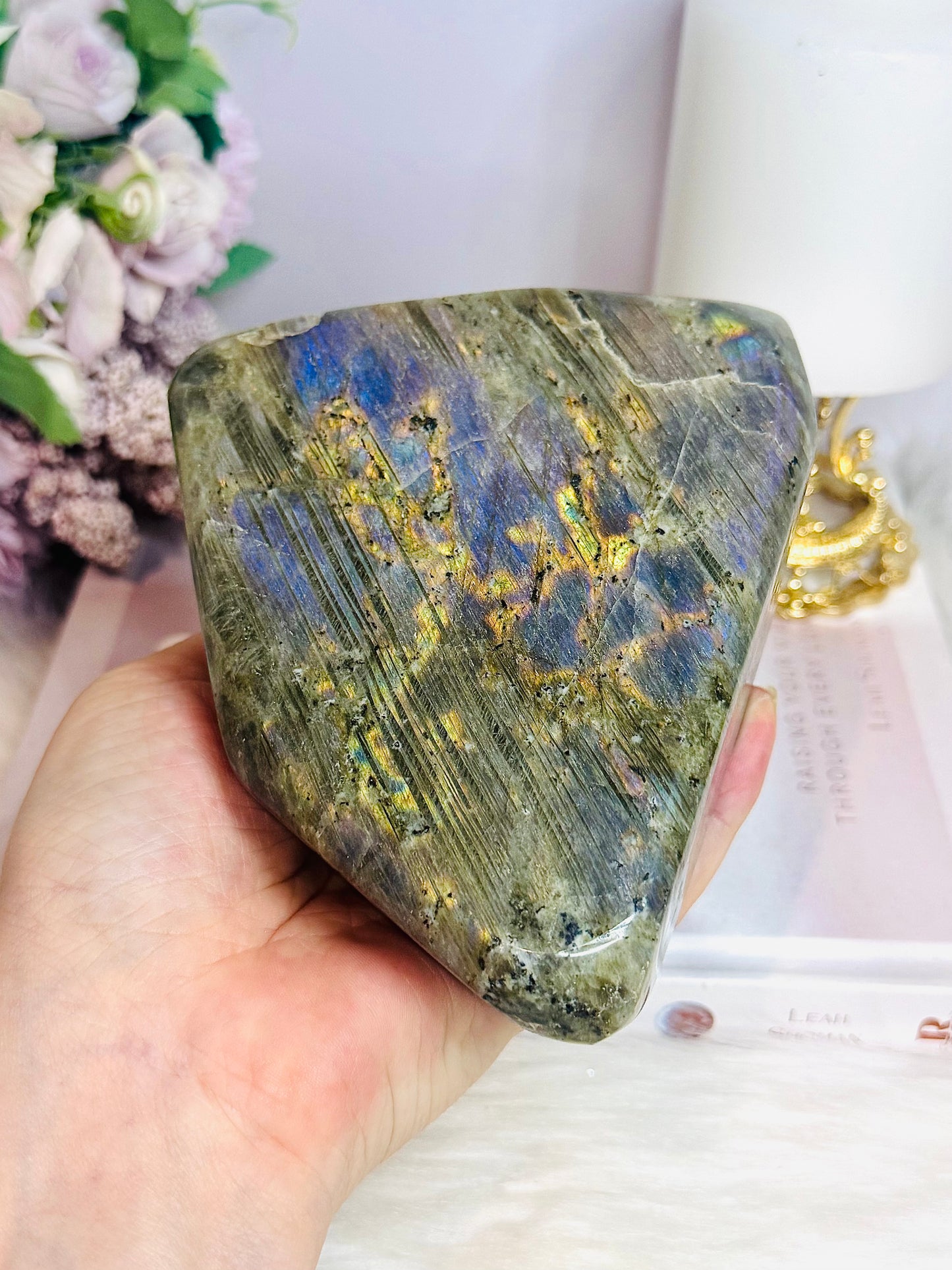 Large Natural Polished Labradorite Freeform 1.1KG