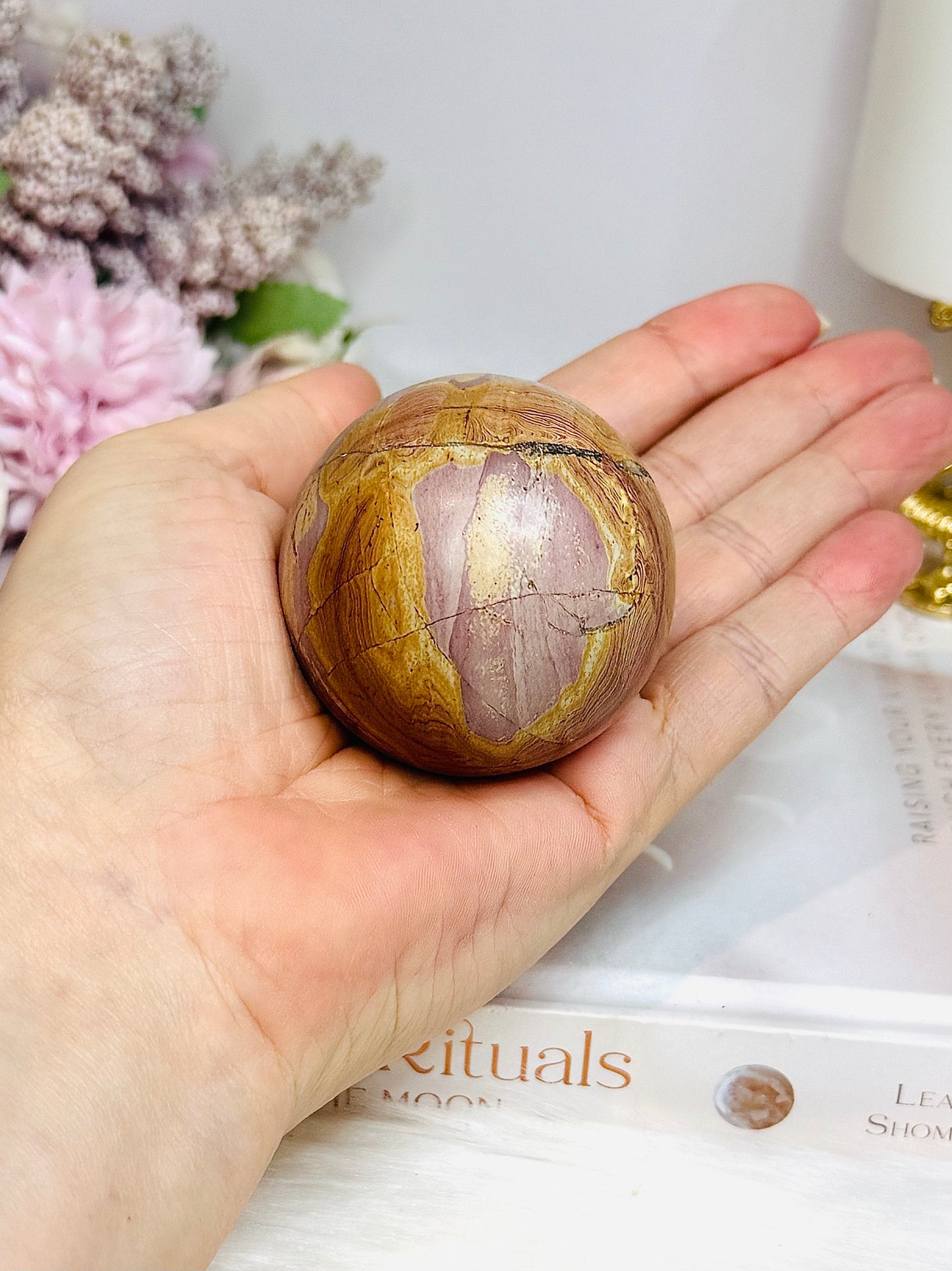 Indonesian Polychrome Agate Sphere on Stand 187g
