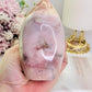 Large 12cm Chunky 537gram Druzy Pink Amethyst Carved Freeform