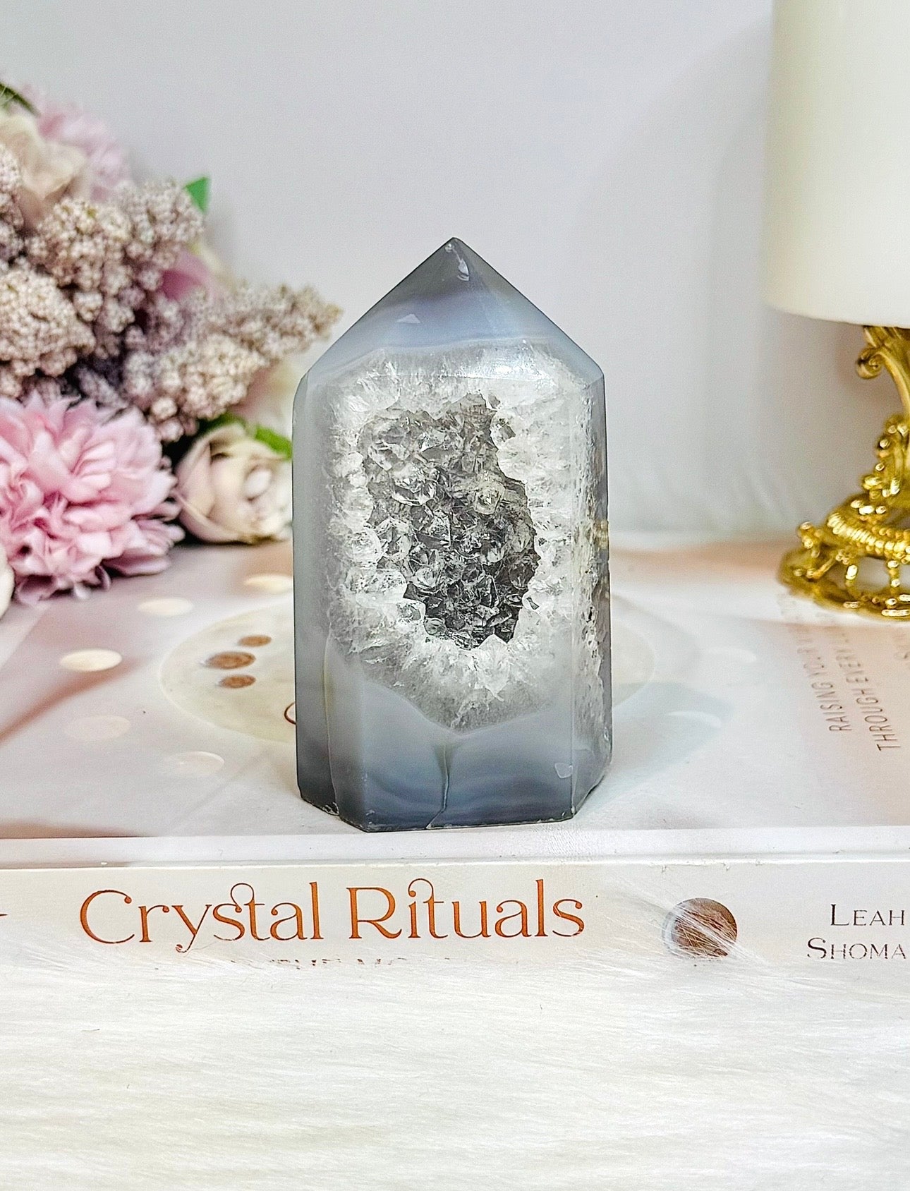 High Grade Druzy Agate Tower 250g