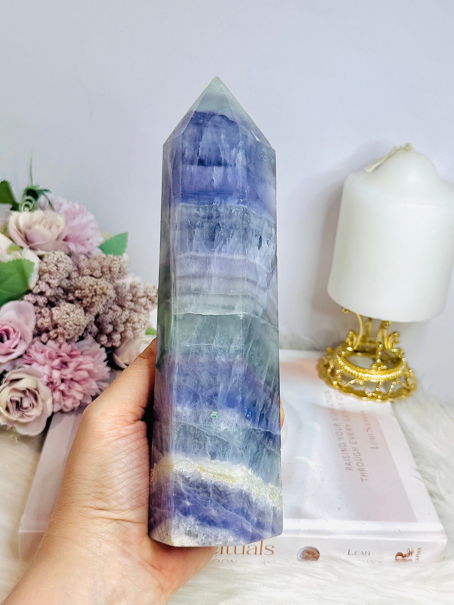 Large Pastel Fluorite Chunky Tower 21cm 1.17KG