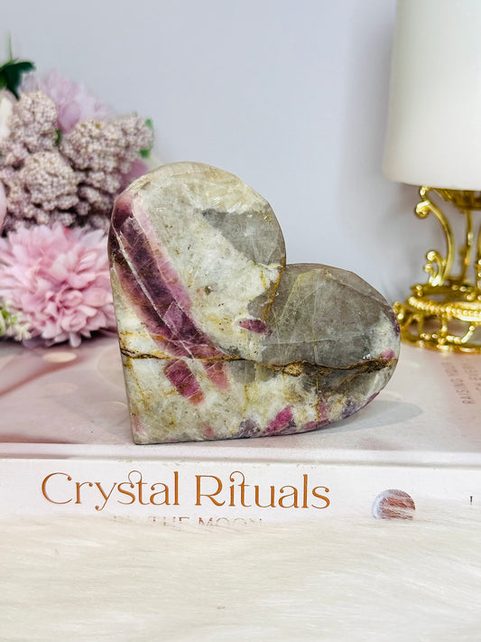 Pink Tourmaline Carved Heart 8cm